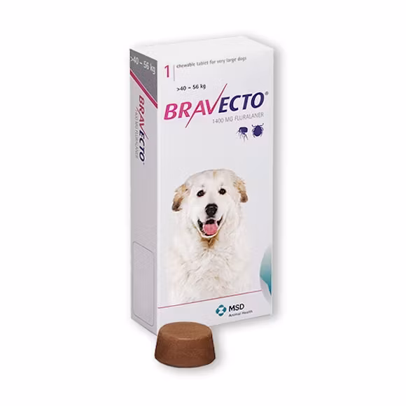 Bravecto för mycket stora hundar (>40-56 kg) 1400 mg 1 tablett(er) Tuggtablett
