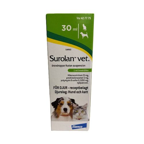 Surolan vet. 30 milliliter Örondroppar/kutan suspension