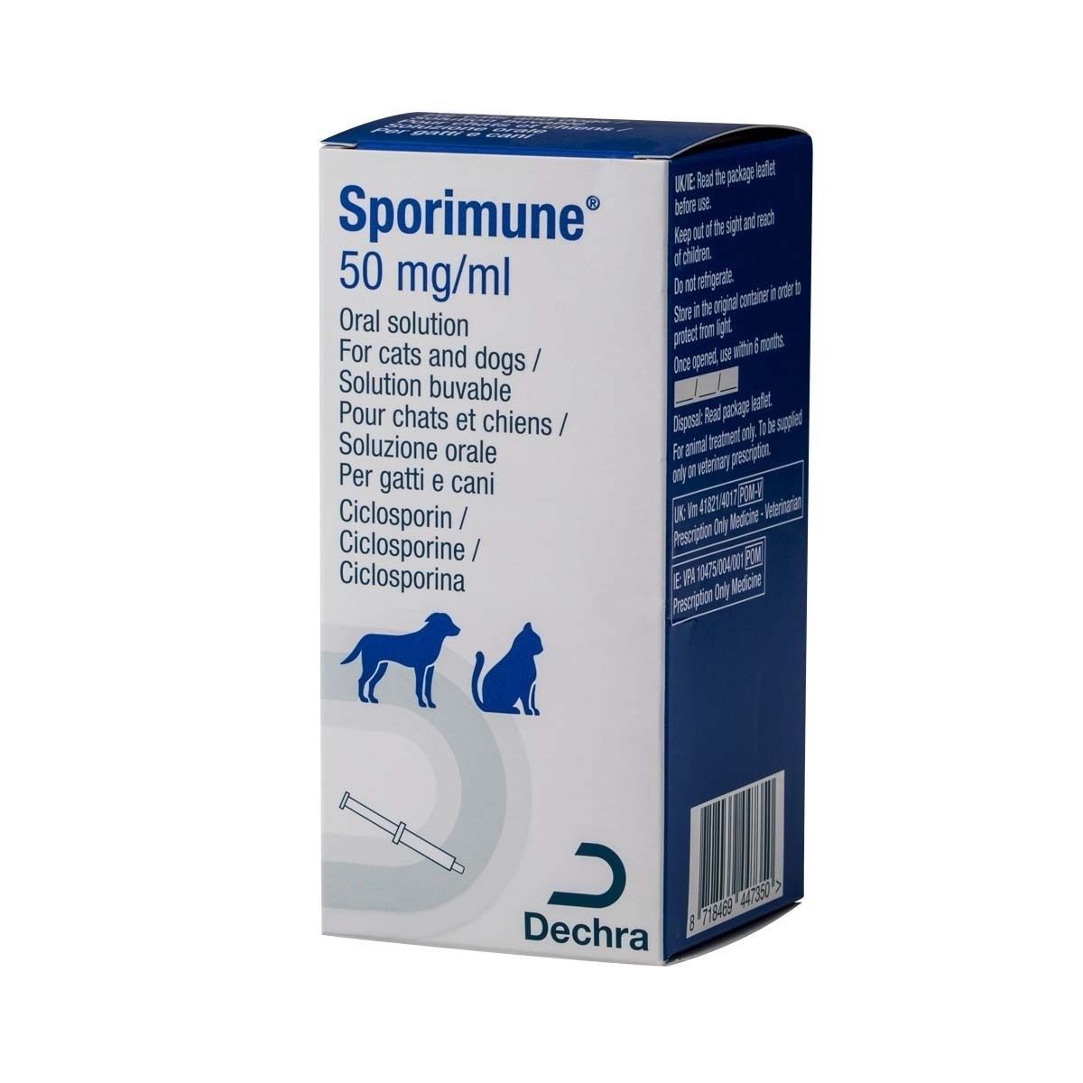 Sporimune vet. 50 mg/ml 100 milliliter Oral lösning