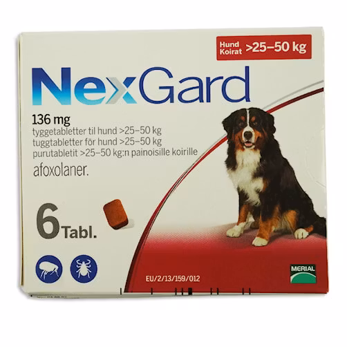 NEXGARD för hund >25-50 kg 136 mg 6 tablett(er) Tuggtablett