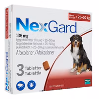 NEXGARD för hund >25-50 kg 136 mg 3 tablett(er) Tuggtablett
