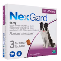 NEXGARD för hund >10-25 kg 68 mg 3 tablett(er) Tuggtablett