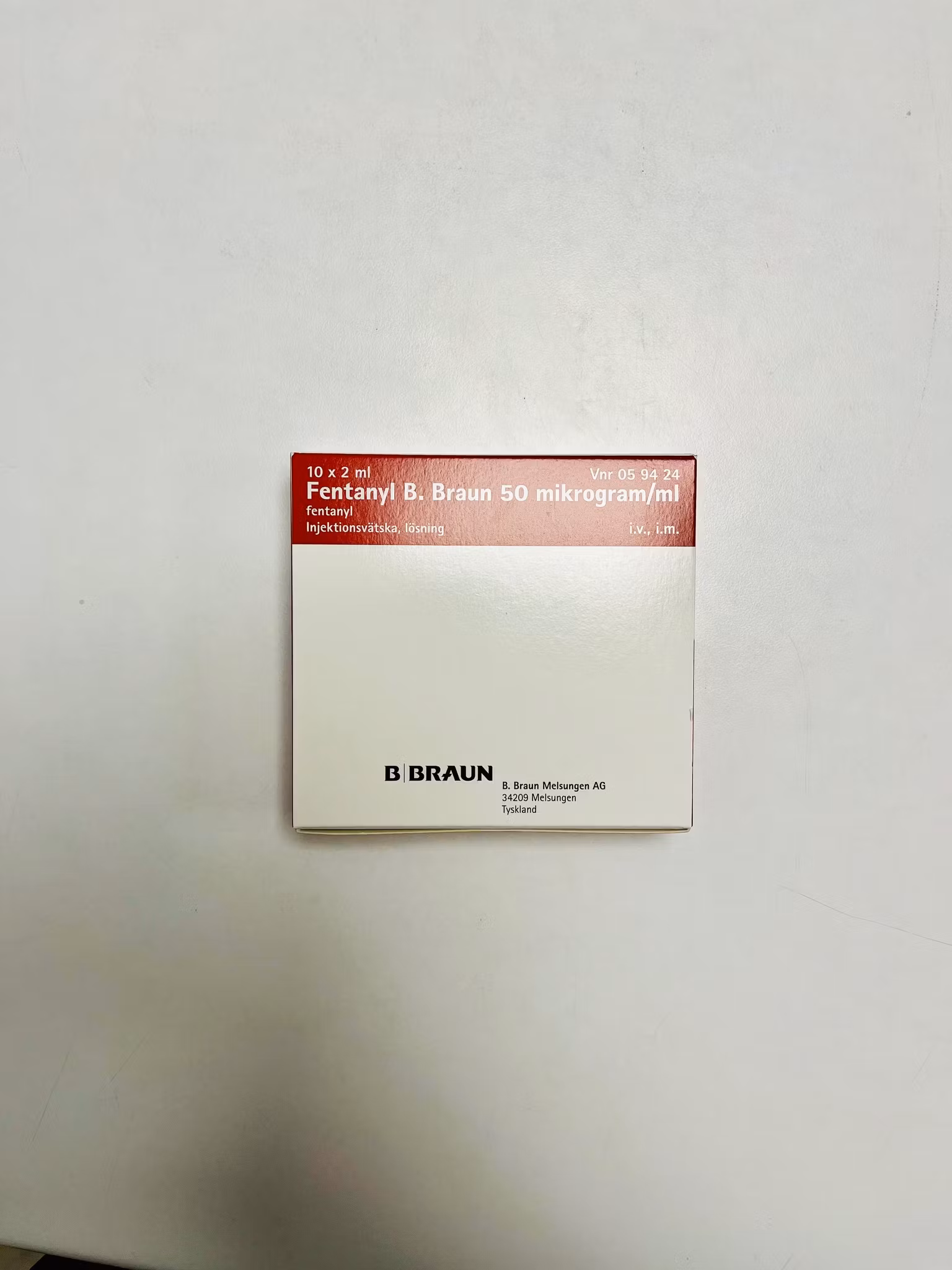 Fentanyl B. Braun 50 mikrogram/ml 10 x 2 milliliter Injektionsvätska, lösning