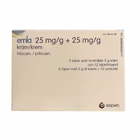 EMLA, kräm 25 mg/g + 25 mg/g Aspen Nordic, 5 x 5 gram