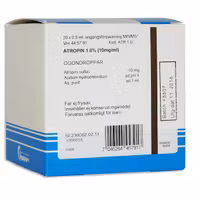 Atropin Bausch & Lomb 1 % (10 mg/ml) 20 x 0,5 milliliter Ögondroppar, lösning i