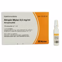 Atropin Viatris 0,5 mg/ml 10 x 1 milliliter Injektionsvätska, lösning i cylinder