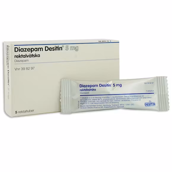 Diazepam Desitin 5 mg 5 x 2,5 milliliter Rektallösning