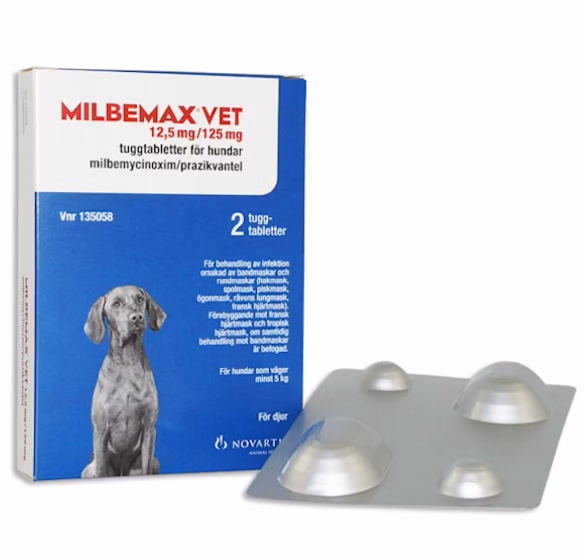 Milbemax vet., tuggtablett 12,5 mg/125 mg, 2 styck