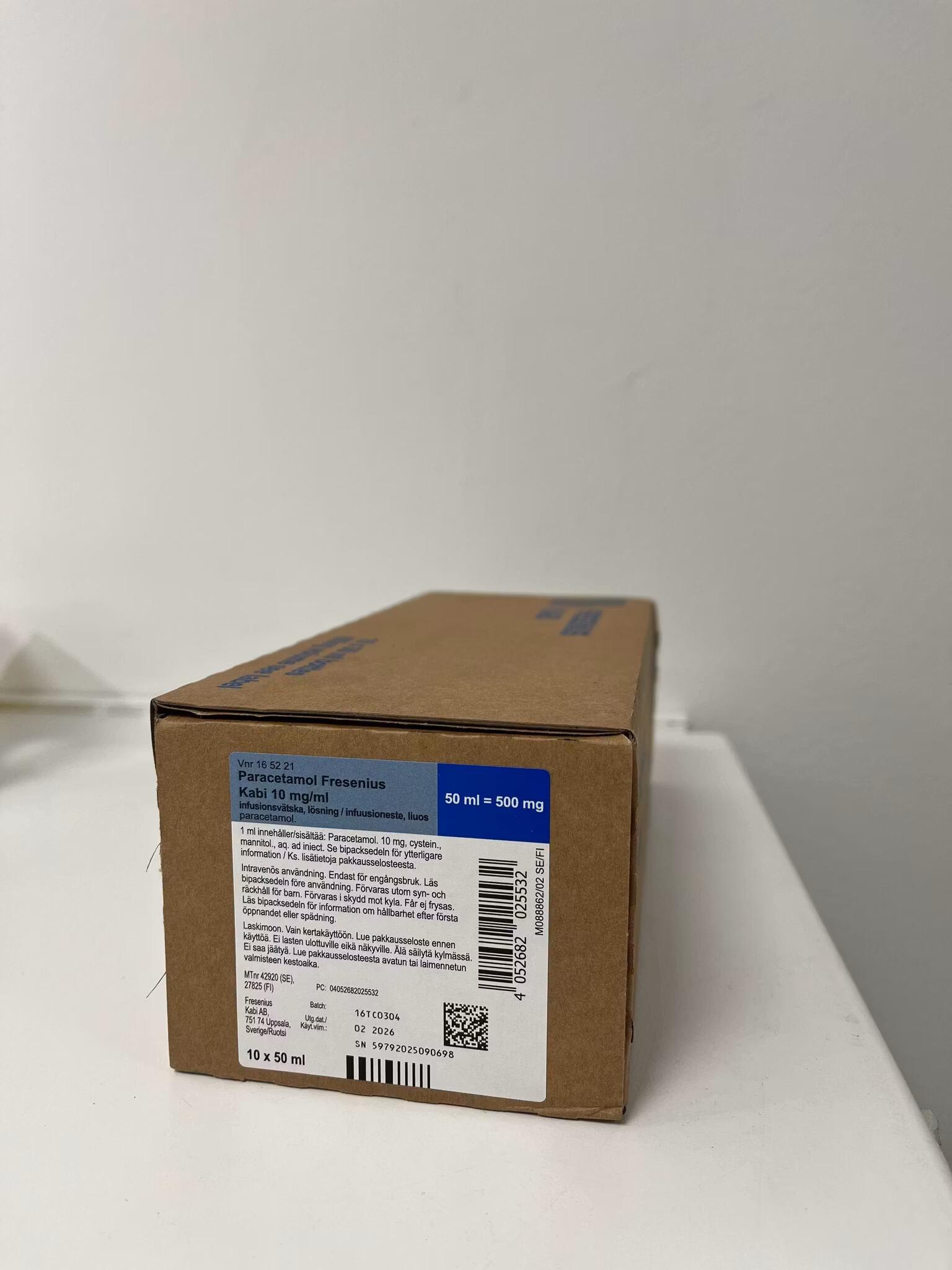 Paracetamol Fresenius Kabi, inf-vätska, lösning 10 mg/ml, 10 x 50 milliliter