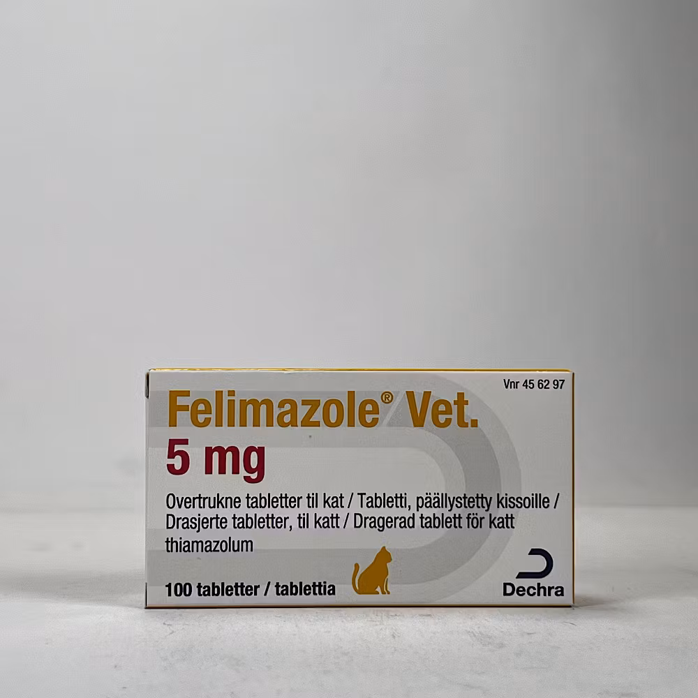 Felimazole Vet. 5 mg 100 tablett(er) Dragerad tablett