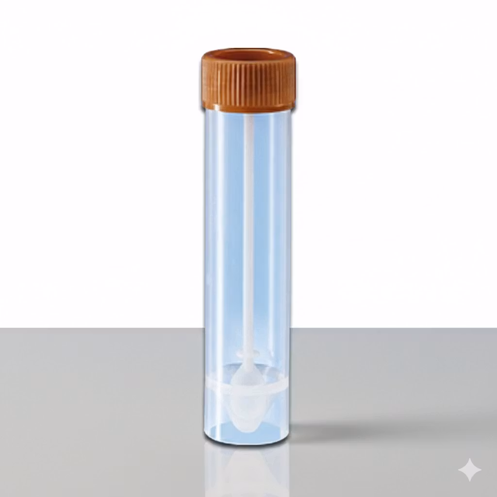 Faecesrör 107x25mm med sked i lock