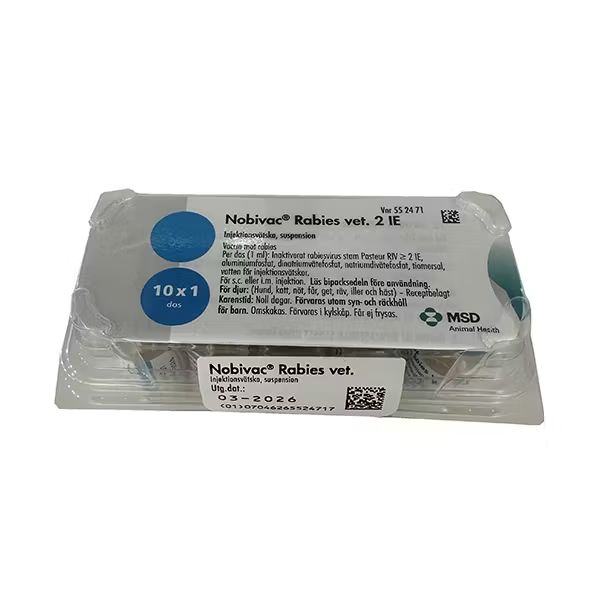 Nobivac Rabies vet. 10 x 1 doser, MSD