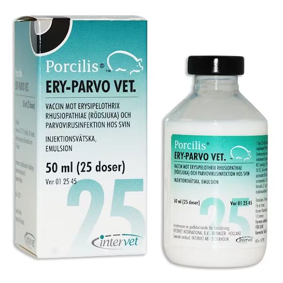 Porcilis Ery-Parvo vet. 10 x 25 dos(er) Injektionsvätska, suspension