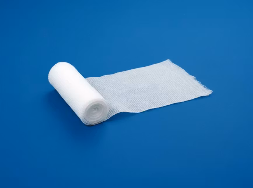 KRUUSE Fixeringsbandage, elastisk gasbinda, 10 cm x 4 m, 10