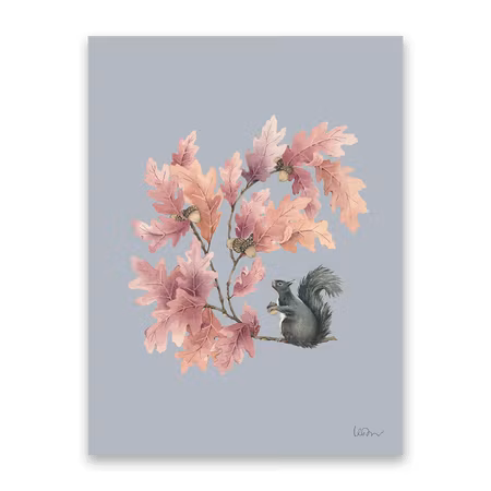 Poster – Red Oak Leaves