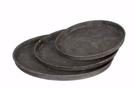 Fat/Bricka Grå Metall -flera storlekar