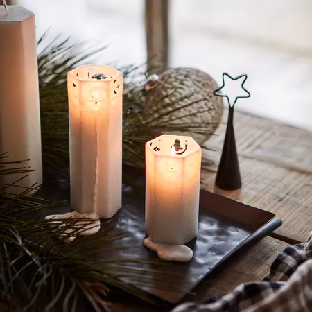 SPIDER Spindelvävsljus, Vit W5xH15cm