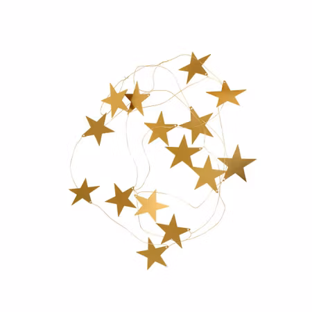 Nyhet! Girlang Stjärnor Mässing