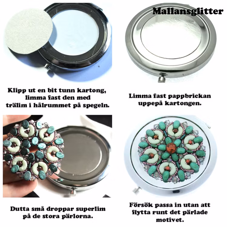 Guld/Bronsfärgad Pappbricka till Fickspegel 46mm 1st
