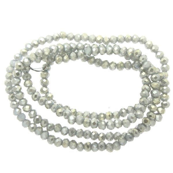 Grey Opal Luster Facetterade Rondeller / Abacus 2x3mm ca195st