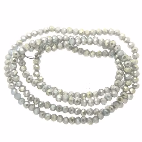 Grey Opal Luster Facetterade Rondeller / Abacus 2x3mm ca195st