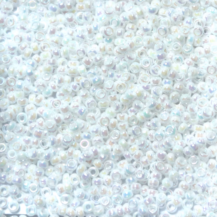 White Pearl AB 15-0471 Miyuki Seedbeads 15/0 5g