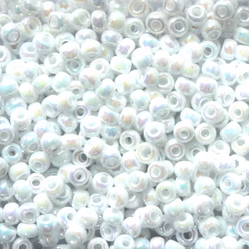 White Pearl AB 8-0471 Miyuki Seedbeads 8/0 10g