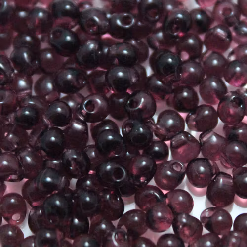 Transparent Dark Smoky Amethyst	DP-0153 Miyuki Drops 3,4mm 10g