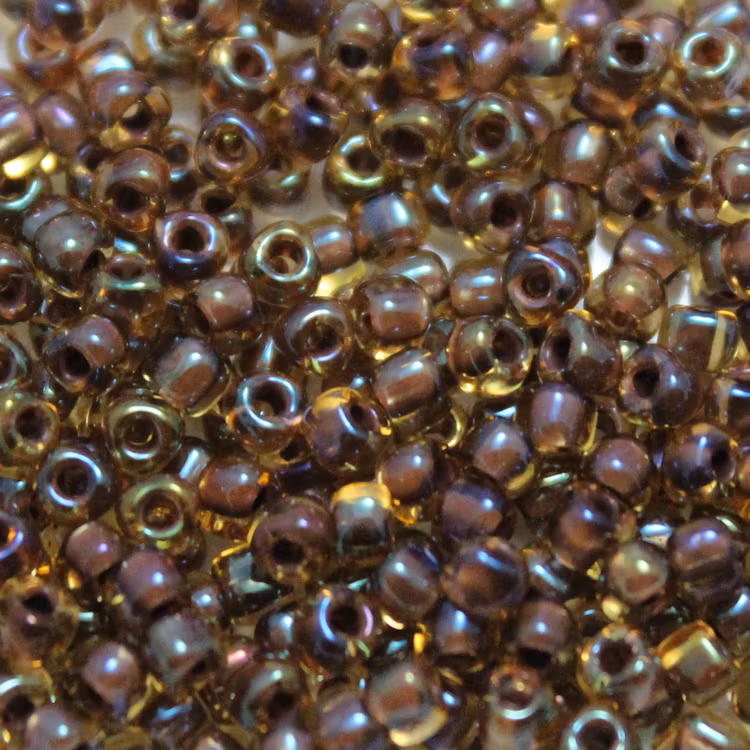 Cinnamon Lined Topaz Luster TR8-1162 Miyuki Triangle 8/0 10g