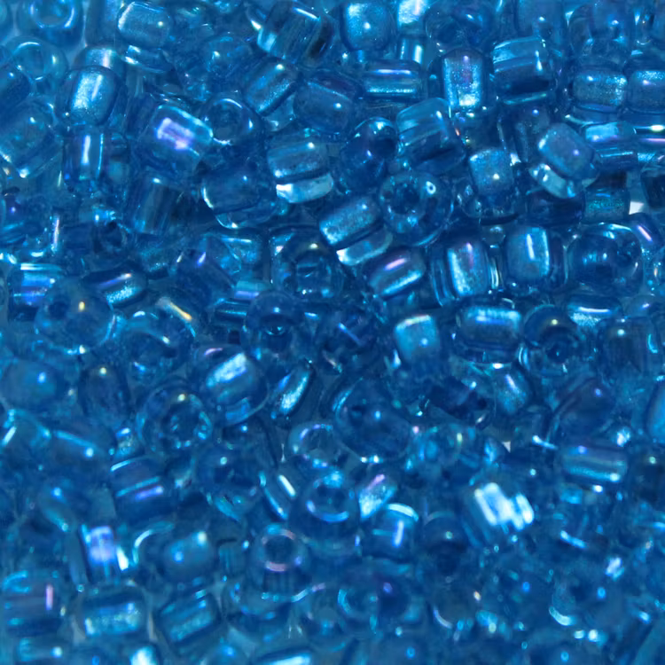 Spkl Blue Lined Aqua AB TR8-1823 Miyuki Triangle 8/0 10g