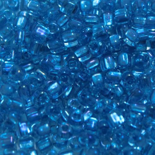 Spkl Blue Lined Aqua AB TR8-1823 Miyuki Triangle 8/0 10g