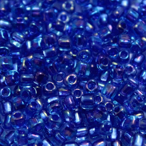 Spkl Violet Lined Aqua AB TR8-1829 Miyuki Triangle 8/0 10g