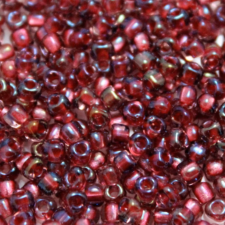 Spkl Lightt Cranberry Lined Amethyst AB TR8-1833 Miyuki Triangle 8/0 10g