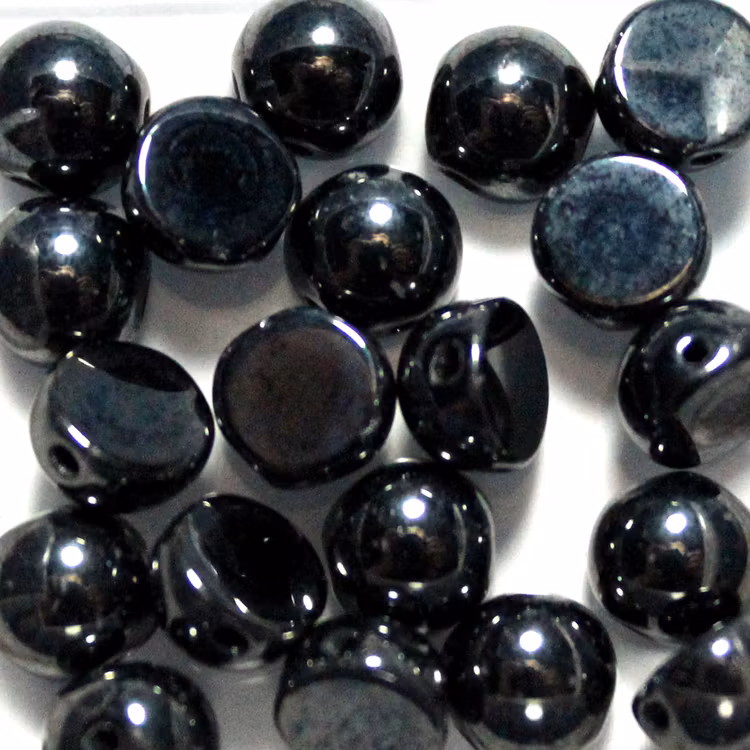 Hematite 2-hole Cabochon 20st