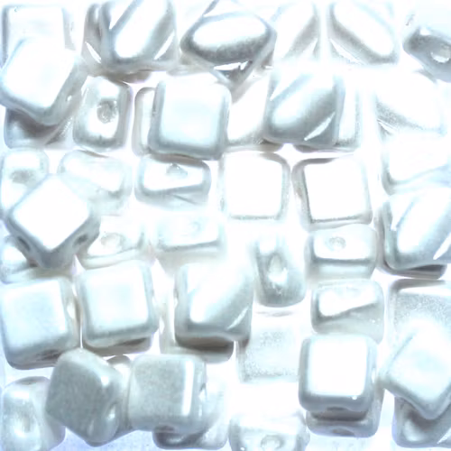 Alabaster Pastel White Silky Beads 10g