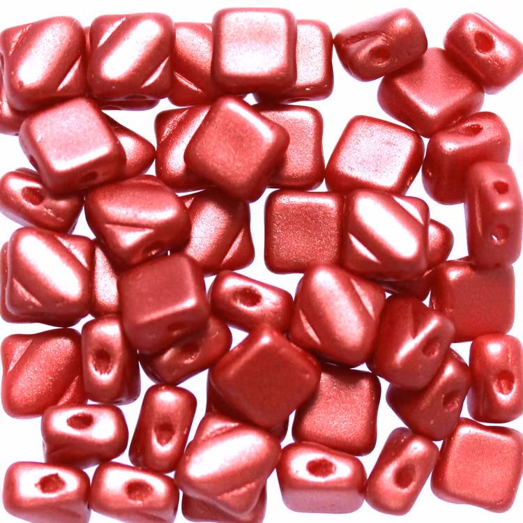 Alabaster Pastel Dark Coral Silky Beads 10g