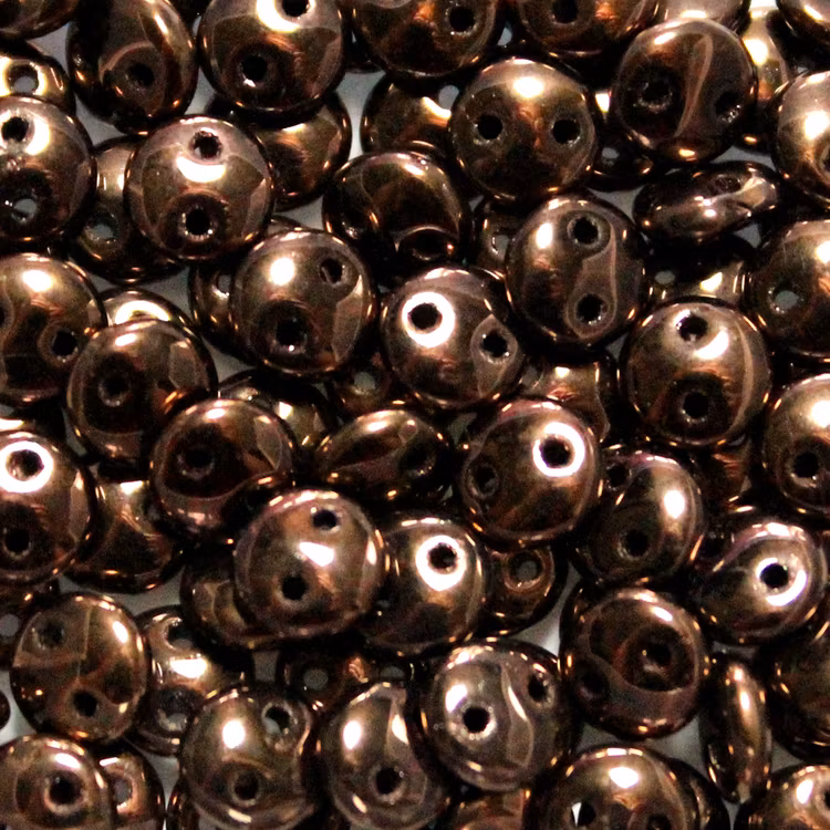 Jet Bronze 2-Hole Lentil 10g