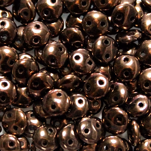 Jet Bronze 2-Hole Lentil 10g