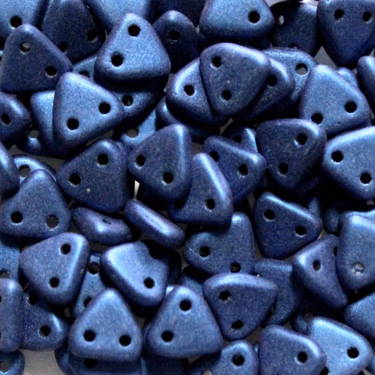Metallic Suede Blue CzechMates Triangle 10g