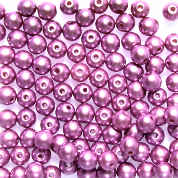 Alabaster Pastel Lila Runda/Druks 3mm 100st