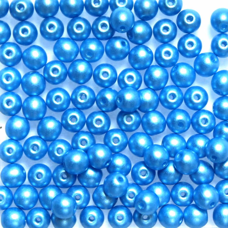 Alabaster Pastel Turquoise Runda/Druks 6mm 50st