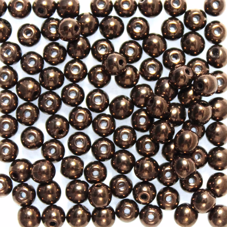 Jet Bronze Runda/Druks 6mm 50st