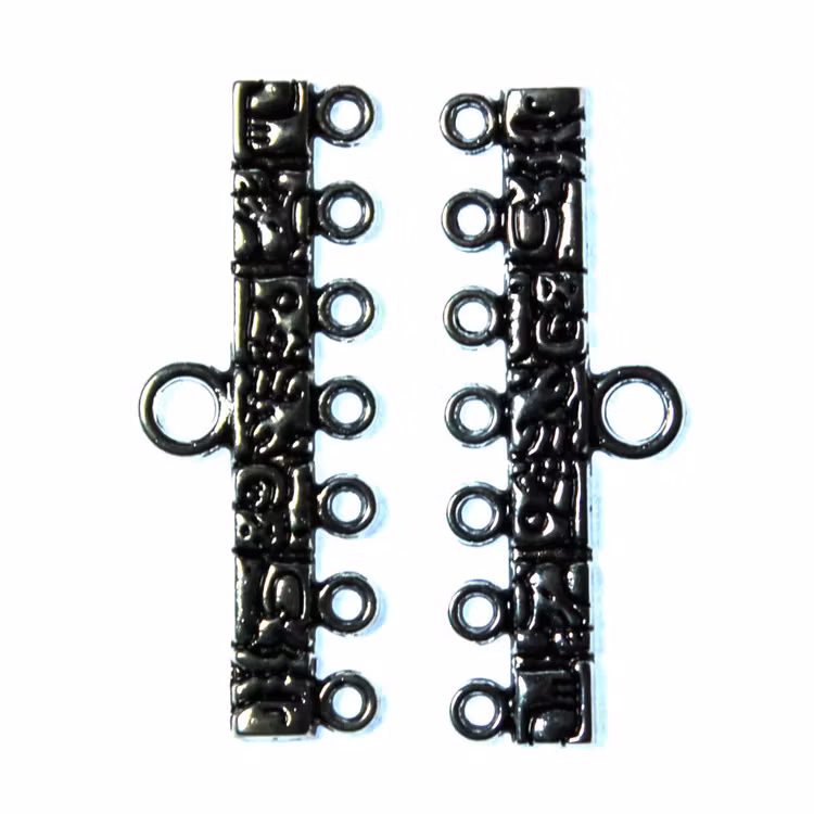 Ändavslut 7/1öglor Mörkt Silverfärgad 40x15mm 4st