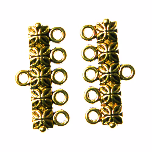 Ändavslut 5/1öglor Guldfärgat 25x12mm 6st
