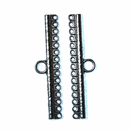 Ändavslut 15/1öglor Mörkt Silverfärgad 45x11mm 4st