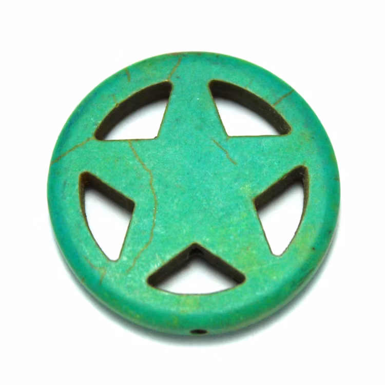 Grön Howlite Stjärna i Ring 30mm 1st