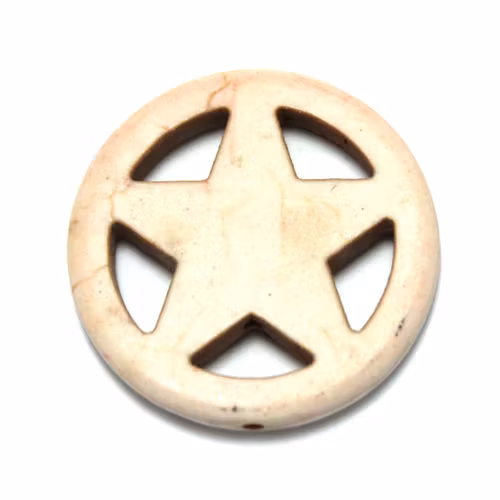 Vit Howlite Stjärna i Ring 30mm 1st