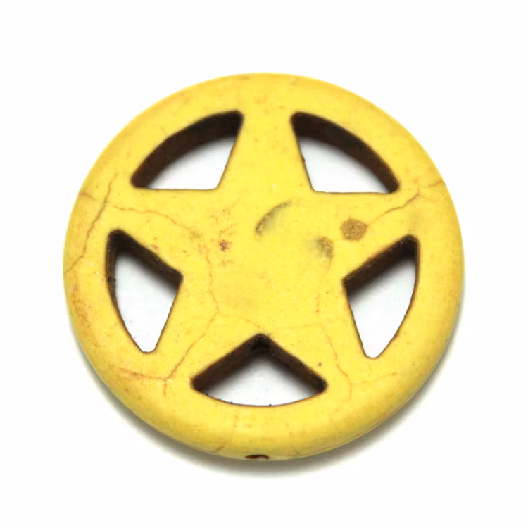 Gul Howlite Stjärna i Ring 30mm 1st