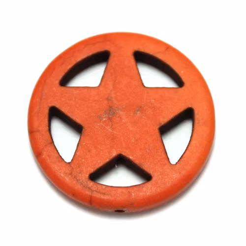 Orange Howlite Stjärna i Ring 30mm 1st