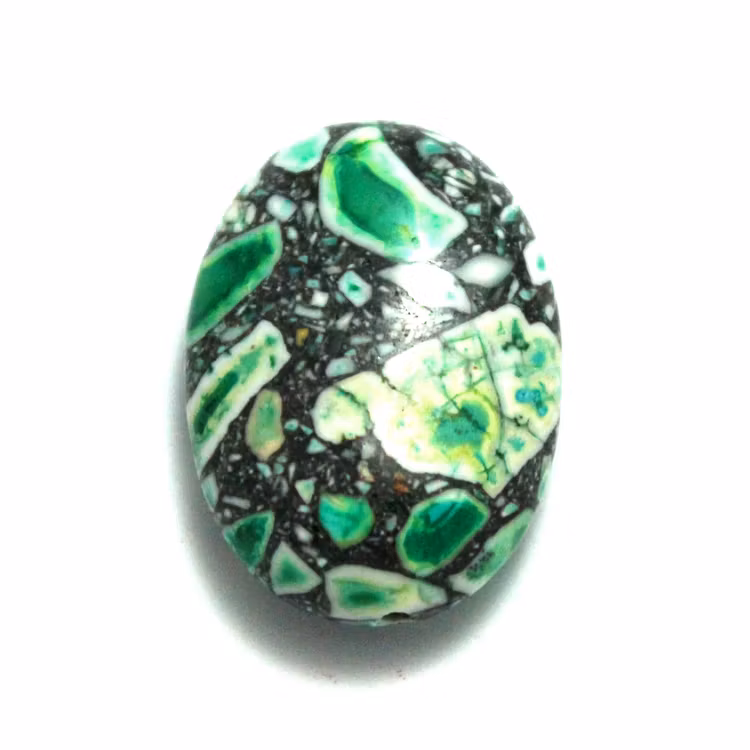 Grön Magnesit Oval Spräcklig 25x18mm 1st